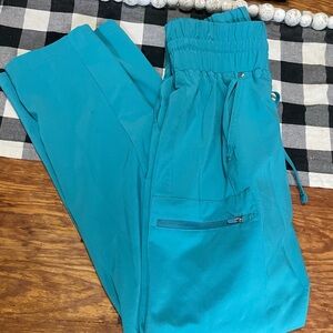 Easy Stretch teal scrub pants.